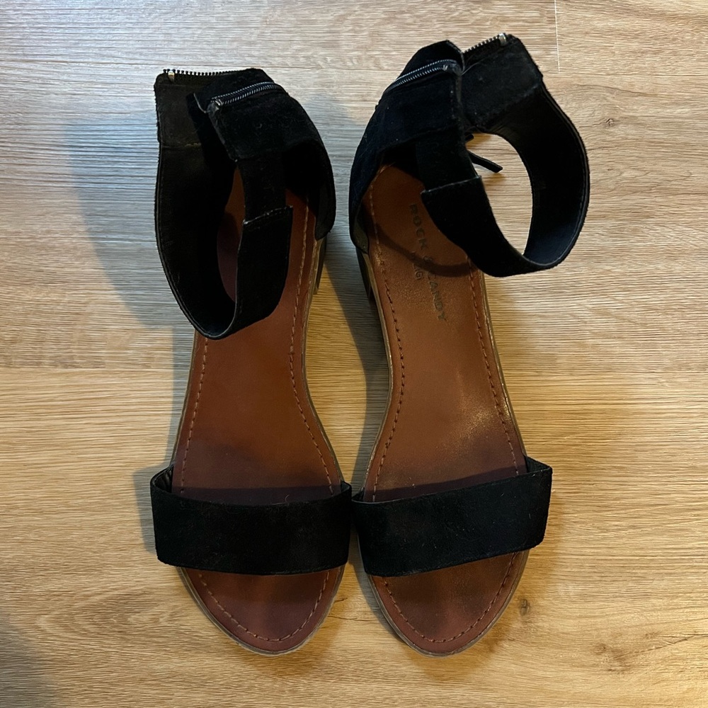 Rock & Candy Black Tassel Sandals